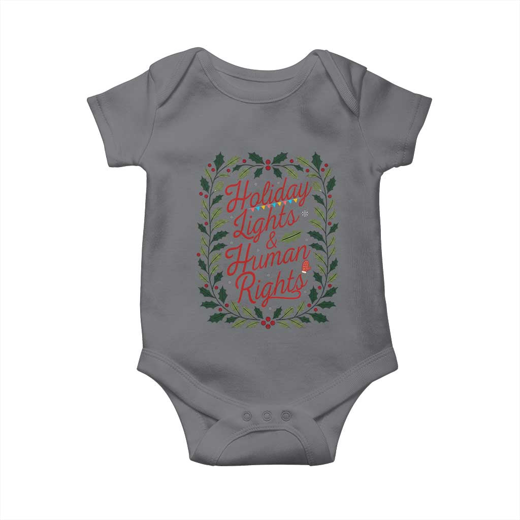 Holiday Lights And Human Rights Baby Onesie Christmas Activists Freedom Gift - Wonder Print Shop
