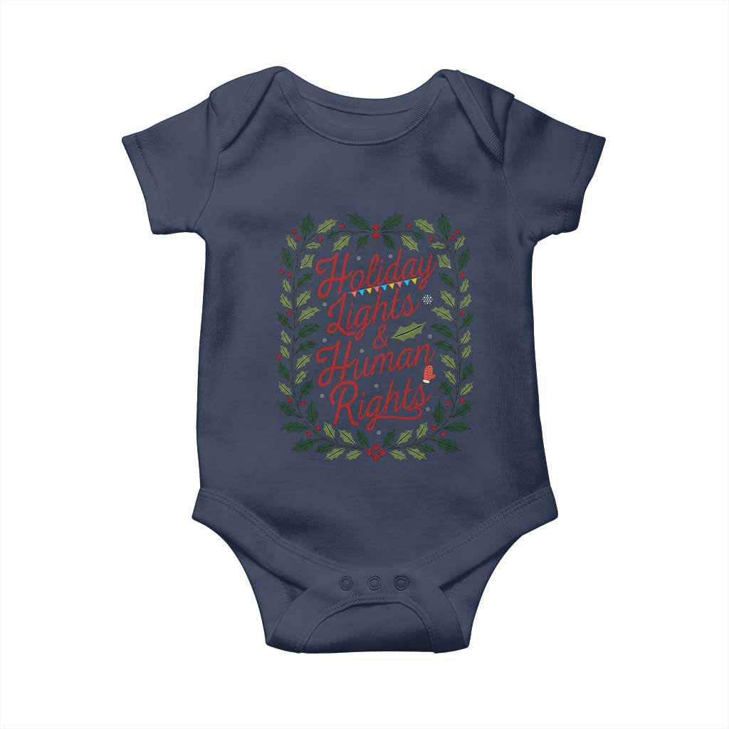 Holiday Lights And Human Rights Baby Onesie Christmas Activists Freedom Gift - Wonder Print Shop
