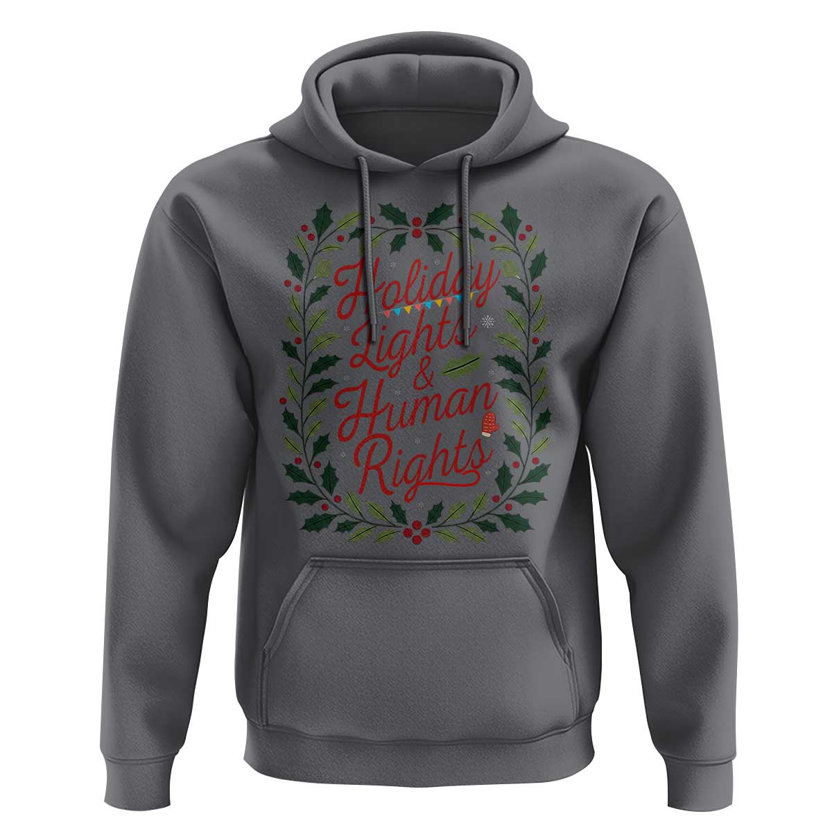 Holiday Lights And Human Rights Hoodie Christmas Activists Freedom Gift - Wonder Print Shop