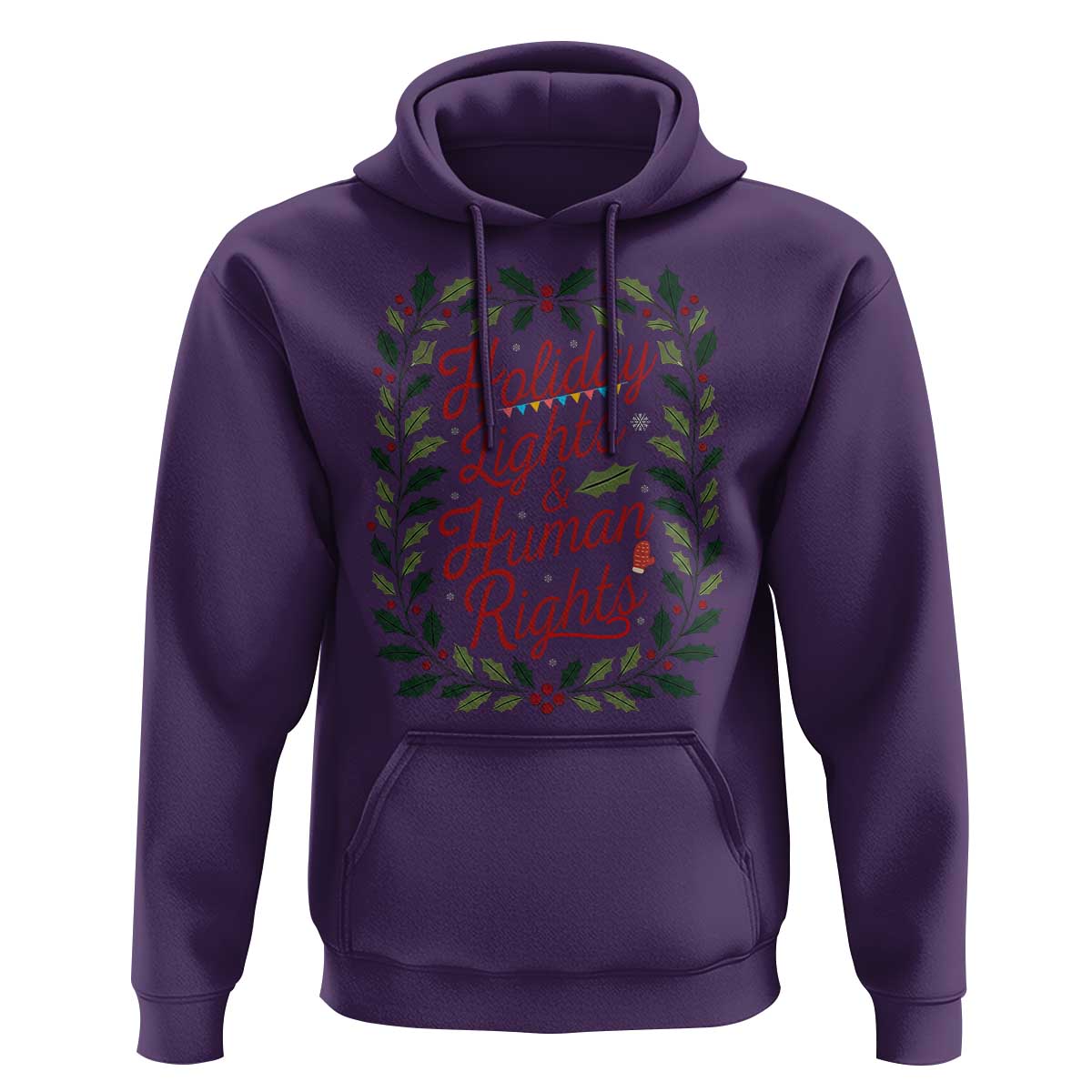 Holiday Lights And Human Rights Hoodie Christmas Activists Freedom Gift - Wonder Print Shop