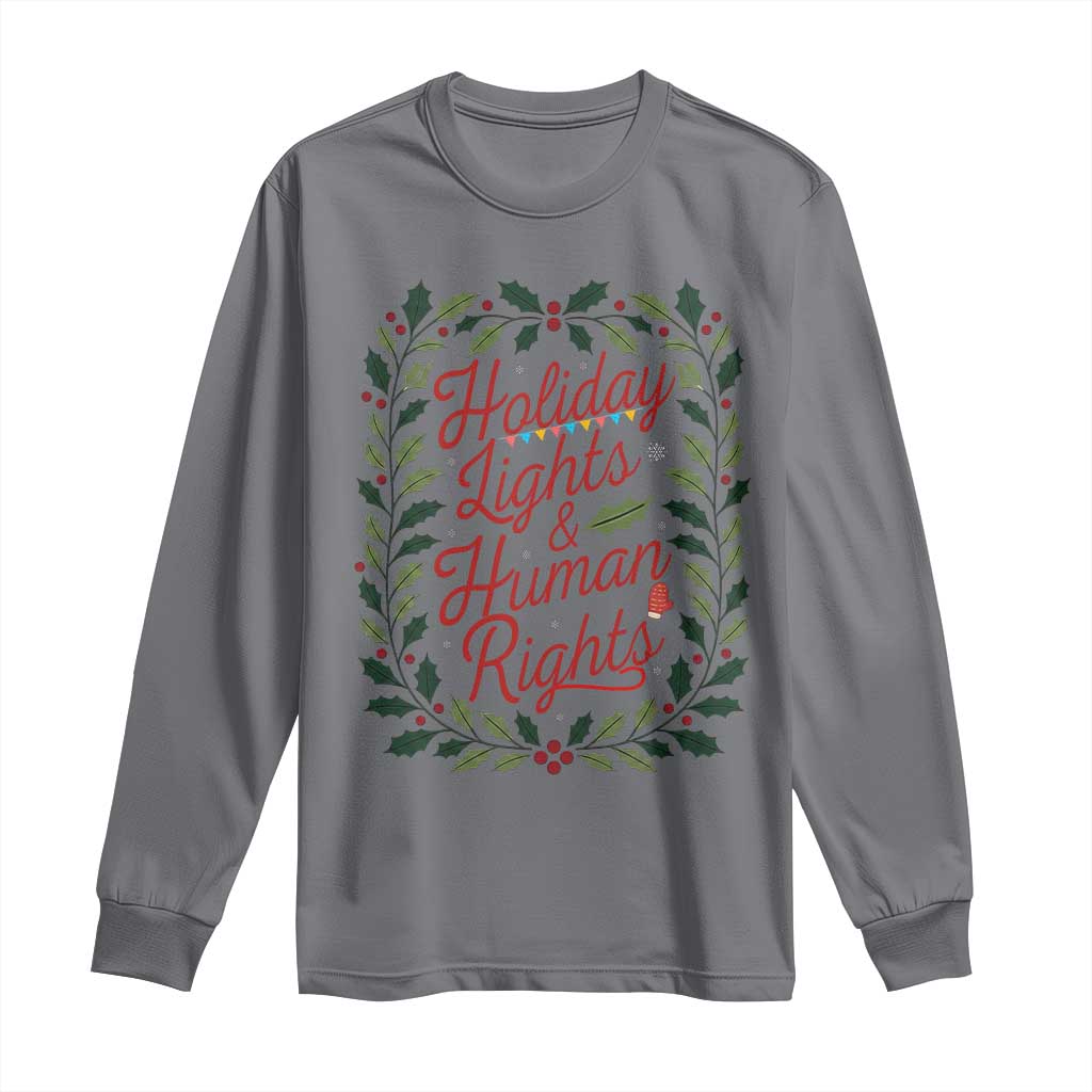 Holiday Lights And Human Rights Long Sleeve Shirt Christmas Activists Freedom Gift - Wonder Print Shop