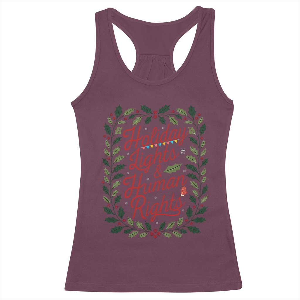 Holiday Lights And Human Rights Racerback Tank Top Christmas Activists Freedom Gift - Wonder Print Shop