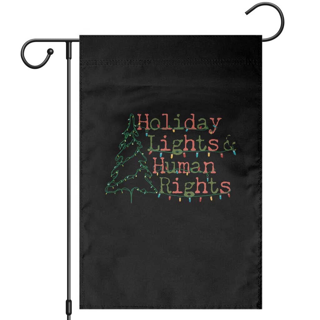 Xmas Holiday Lights And Human Rights Garden Flag Equality Supporter Gift - Wonder Print Shop