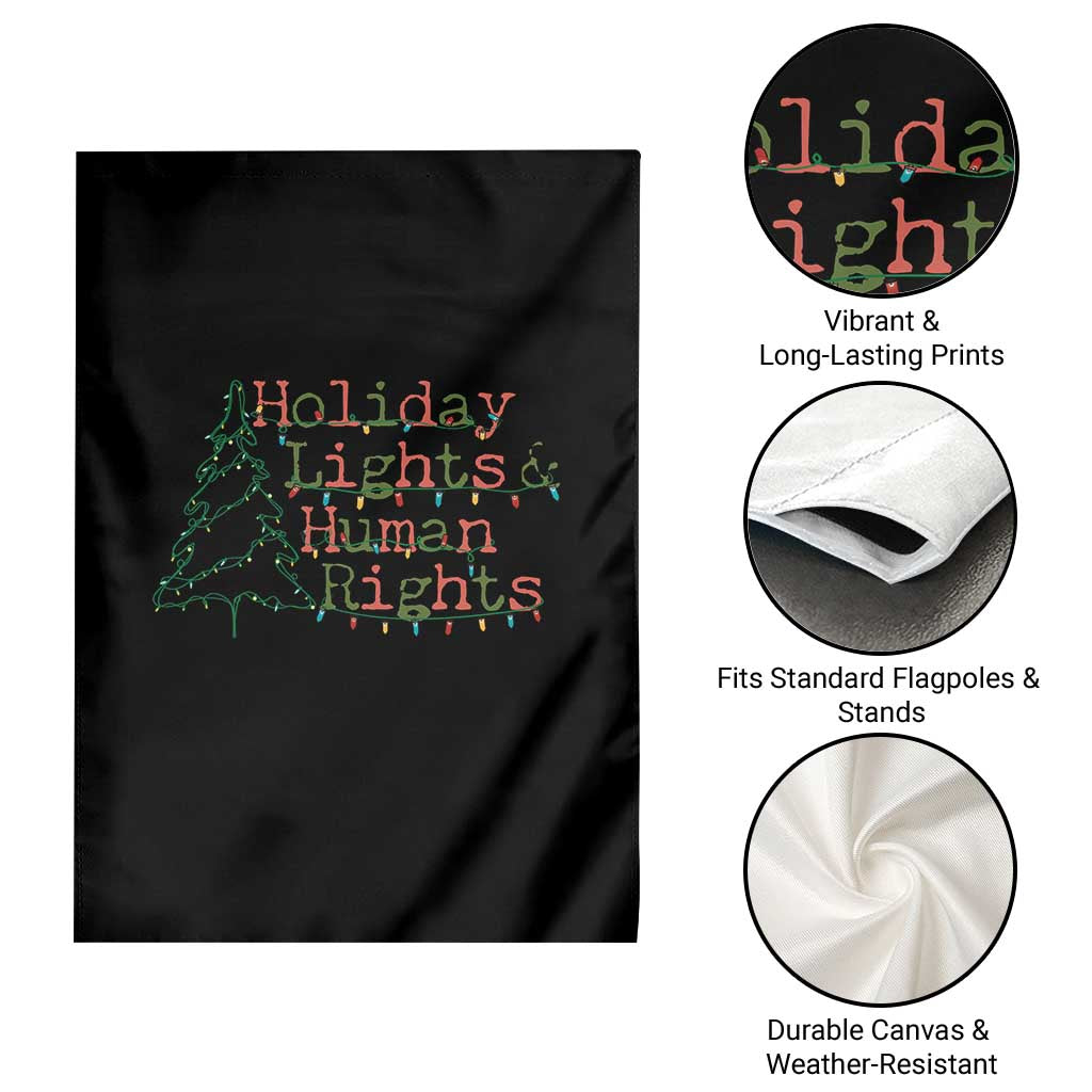 Xmas Holiday Lights And Human Rights Garden Flag Equality Supporter Gift - Wonder Print Shop
