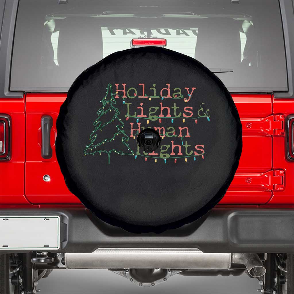 Xmas Holiday Lights And Human Rights Spare Tire Cover Equality Supporter Gift - Wonder Print Shop