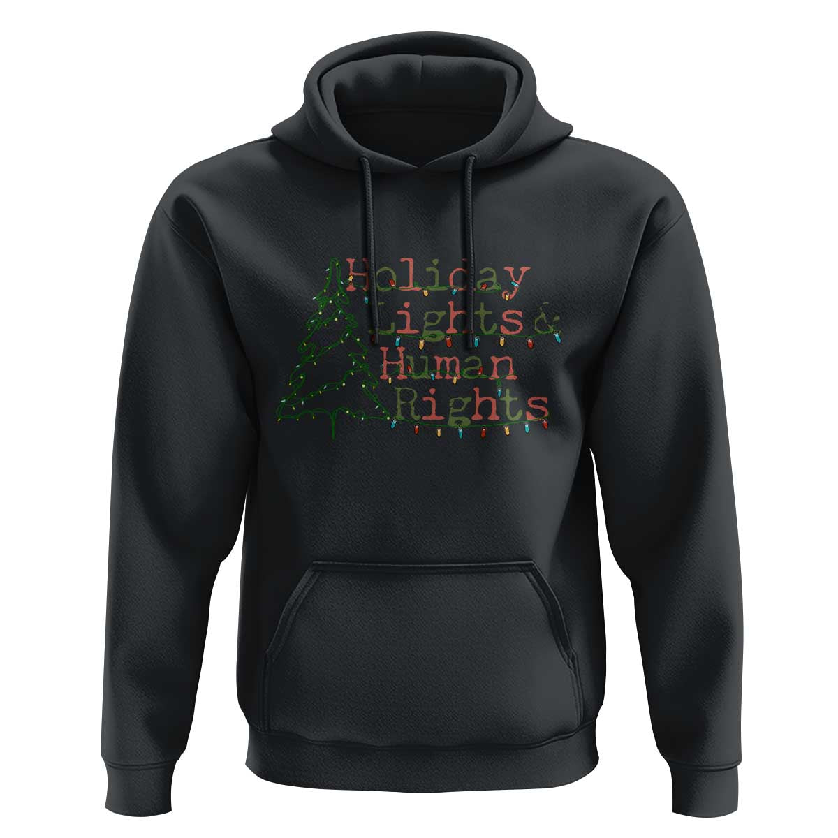 Xmas Holiday Lights And Human Rights Hoodie Equality Supporter Gift - Wonder Print Shop