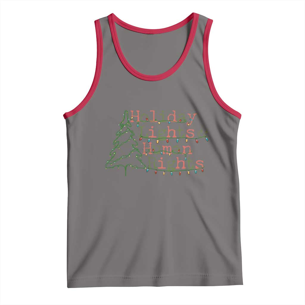 Xmas Holiday Lights And Human Rights Tank Top Equality Supporter Gift - Wonder Print Shop