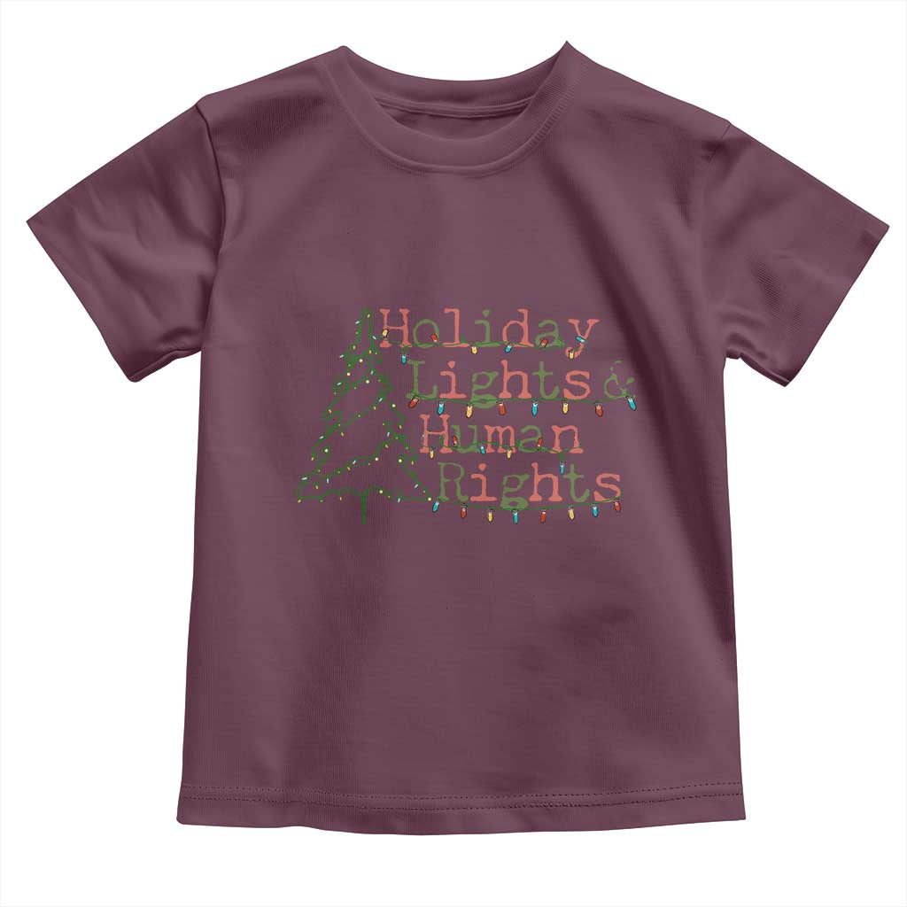 Xmas Holiday Lights And Human Rights Toddler T Shirt Equality Supporter Gift - Wonder Print Shop