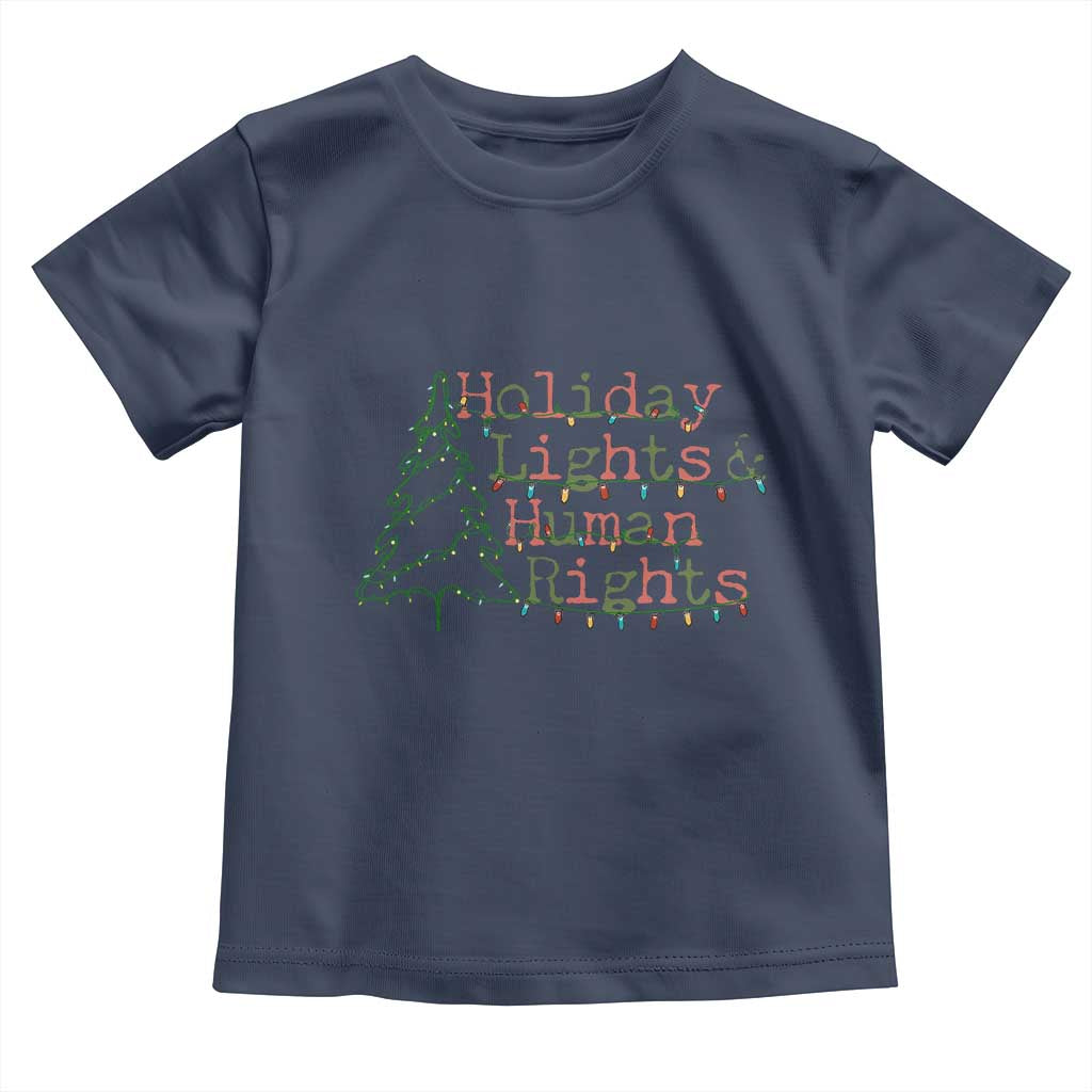 Xmas Holiday Lights And Human Rights Toddler T Shirt Equality Supporter Gift - Wonder Print Shop