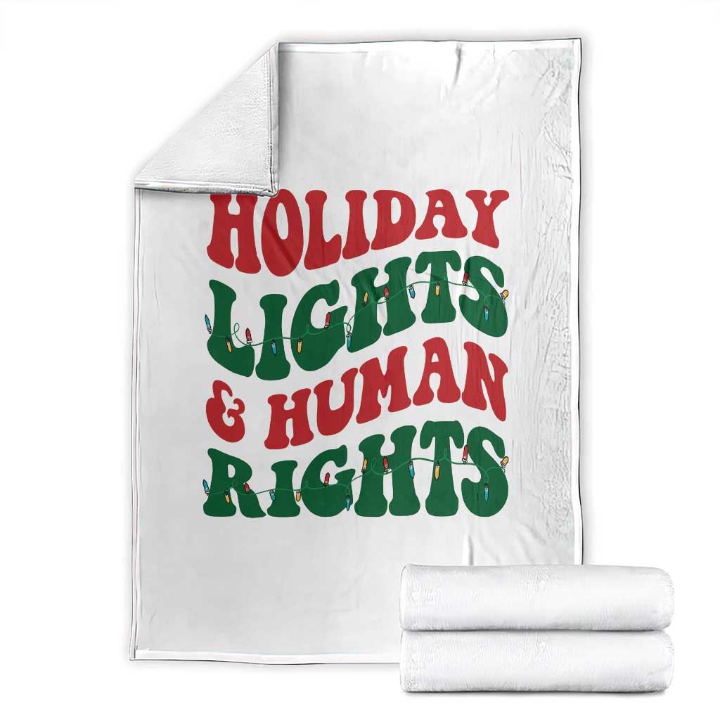 Holiday Lights And Human Rights Throw Blanket Supporter Gift For Civil Rights - Wonder Print Shop