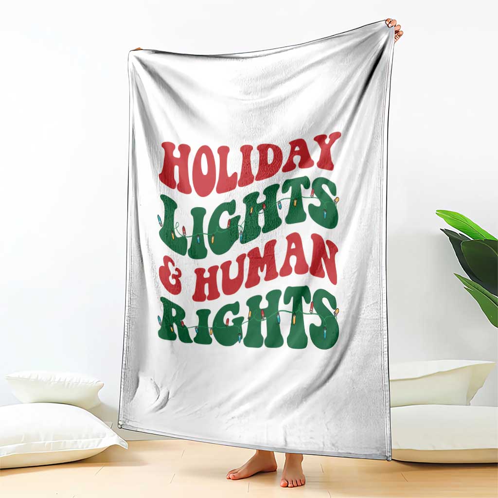 Holiday Lights And Human Rights Throw Blanket Supporter Gift For Civil Rights - Wonder Print Shop