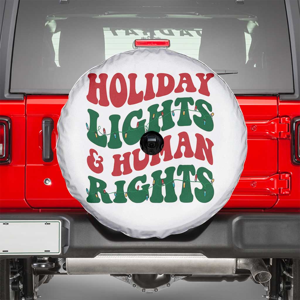 Holiday Lights And Human Rights Spare Tire Cover Supporter Gift For Civil Rights - Wonder Print Shop