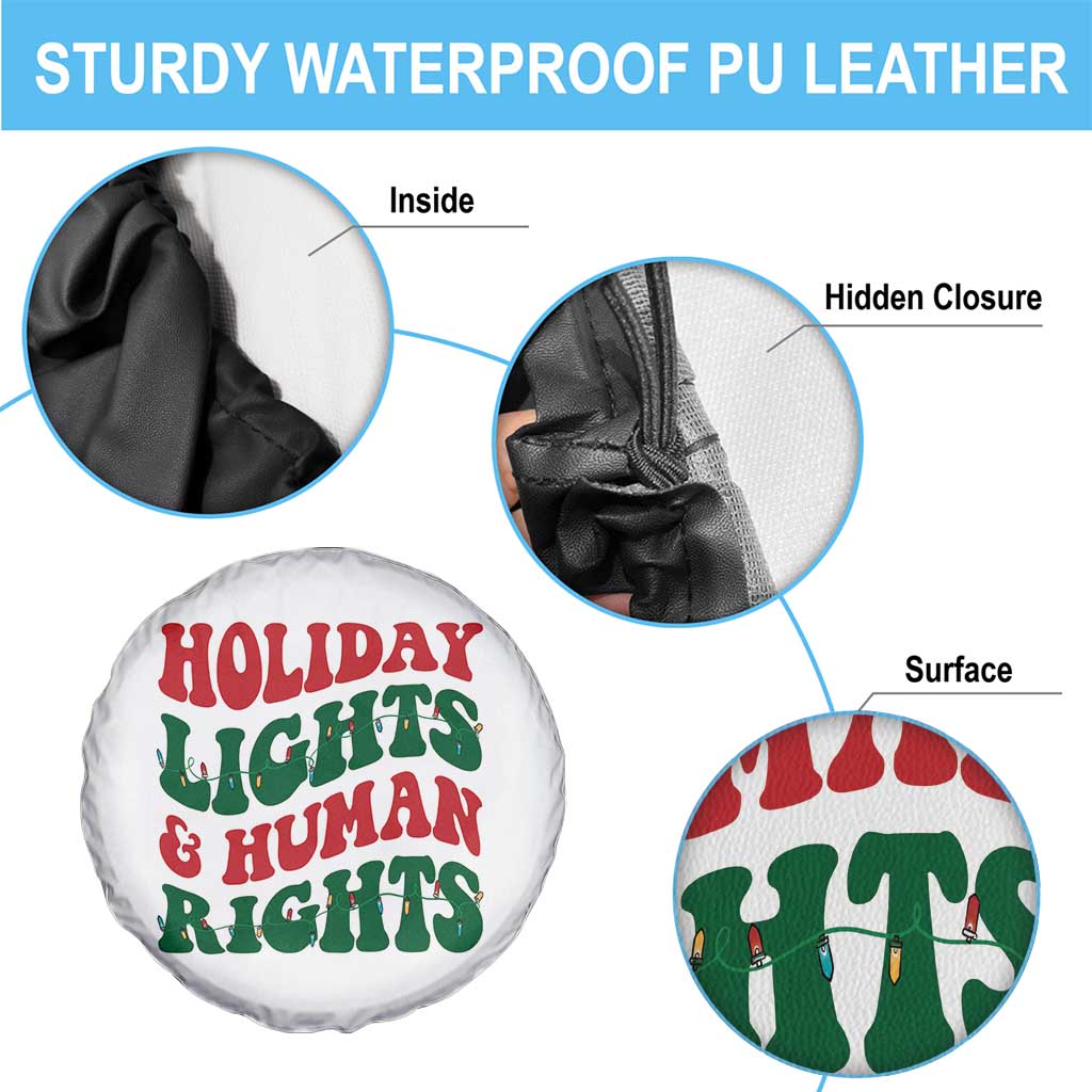 Holiday Lights And Human Rights Spare Tire Cover Supporter Gift For Civil Rights - Wonder Print Shop