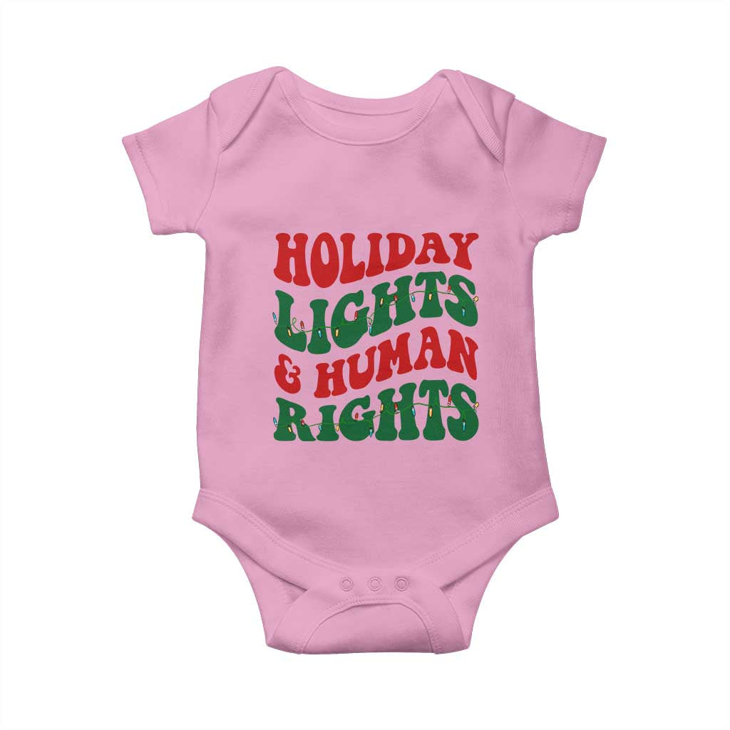 Holiday Lights And Human Rights Baby Onesie Supporter Gift For Civil Rights - Wonder Print Shop
