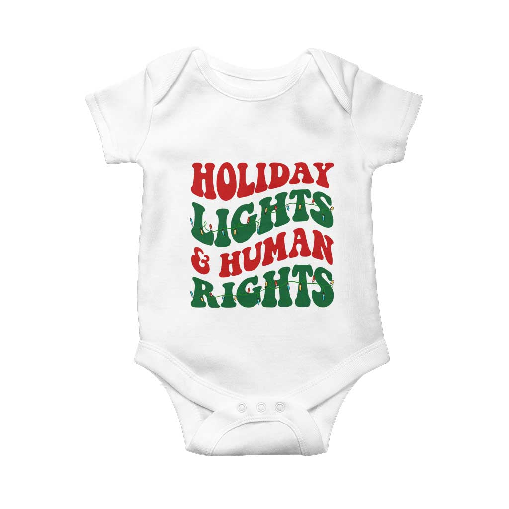 Holiday Lights And Human Rights Baby Onesie Supporter Gift For Civil Rights - Wonder Print Shop