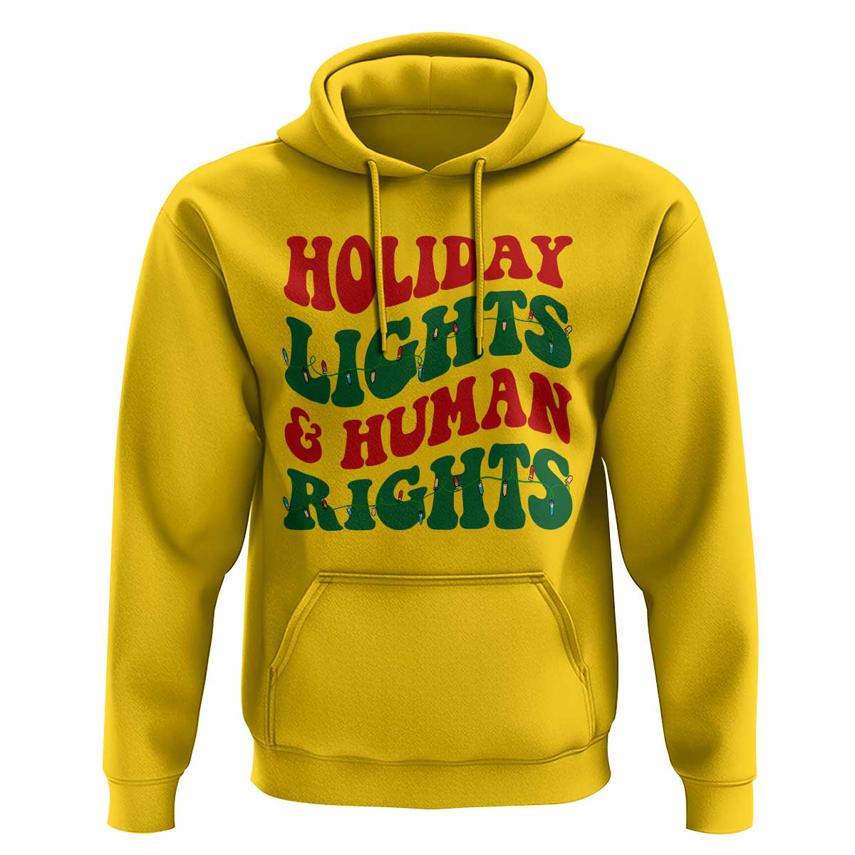 Holiday Lights And Human Rights Hoodie Supporter Gift For Civil Rights - Wonder Print Shop