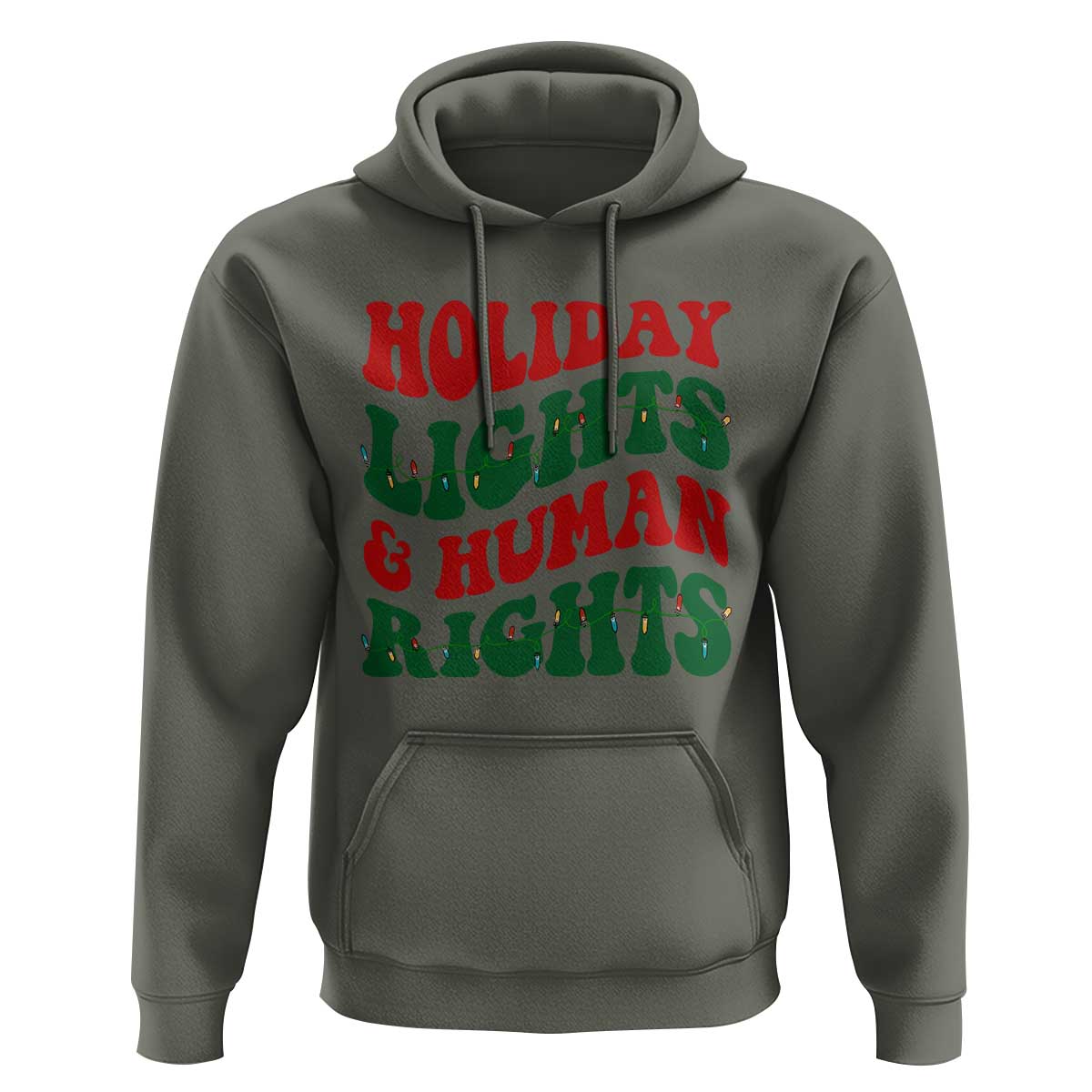 Holiday Lights And Human Rights Hoodie Supporter Gift For Civil Rights - Wonder Print Shop