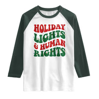 Holiday Lights And Human Rights Raglan Shirt Supporter Gift For Civil Rights - Wonder Print Shop