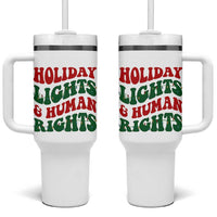 Holiday Lights And Human Rights Tumbler With Handle Supporter Gift For Civil Rights - Wonder Print Shop