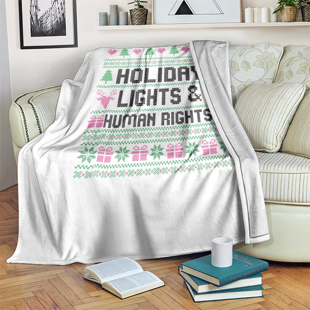 Christmas Lights For Human Rights Throw Blanket Equality Supporter Gift - Wonder Print Shop