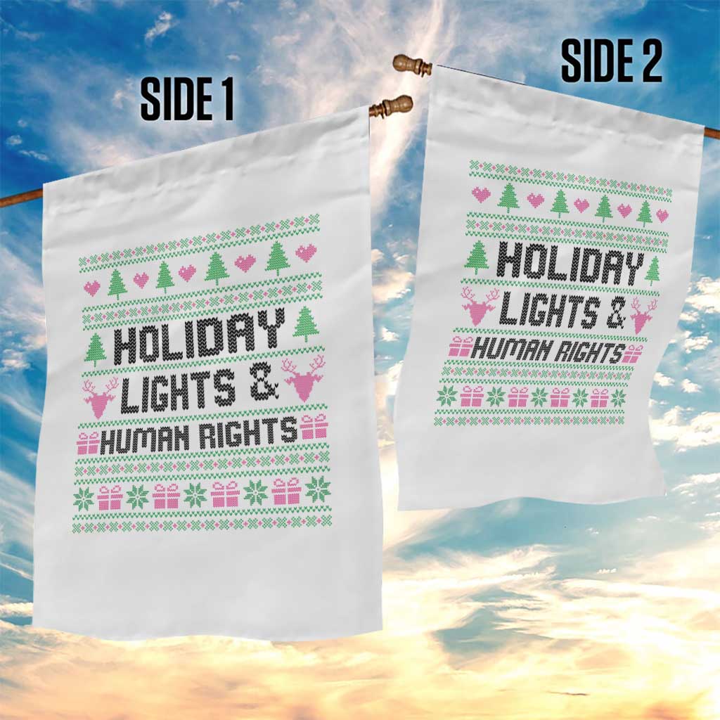 Christmas Lights For Human Rights Garden Flag Equality Supporter Gift - Wonder Print Shop