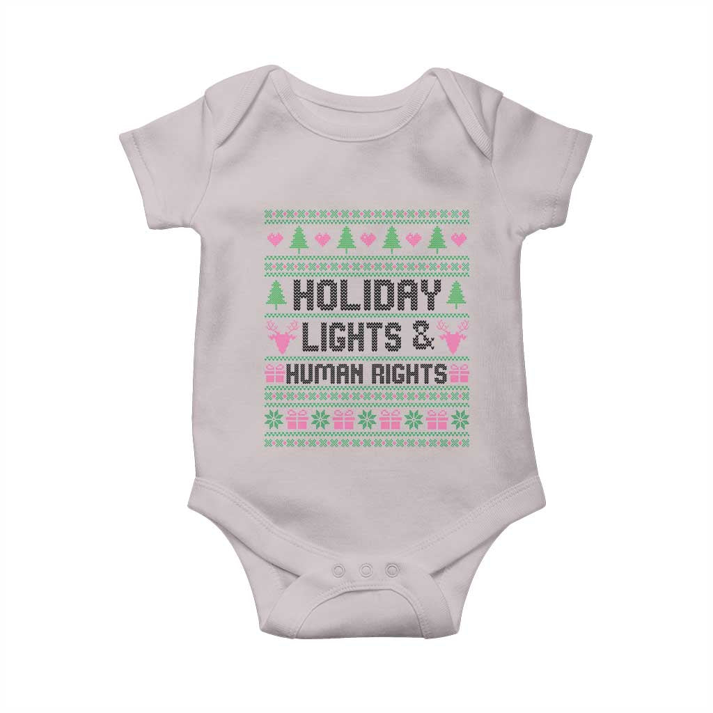 Christmas Lights For Human Rights Baby Onesie Equality Supporter Gift - Wonder Print Shop