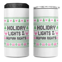 Christmas Lights For Human Rights 4 in 1 Can Cooler Tumbler Equality Supporter Gift - Wonder Print Shop
