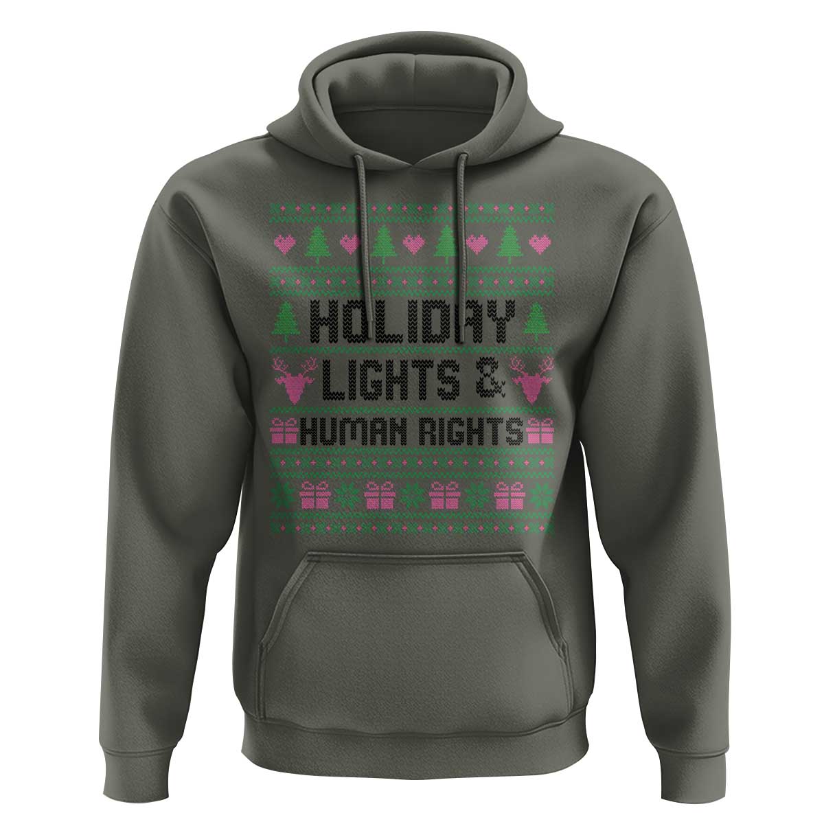 Christmas Lights For Human Rights Hoodie Equality Supporter Gift - Wonder Print Shop