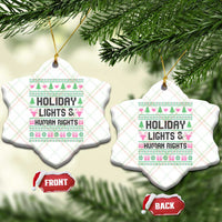 Christmas Lights For Human Rights Ceramic Ornament Equality Supporter Gift - Wonder Print Shop