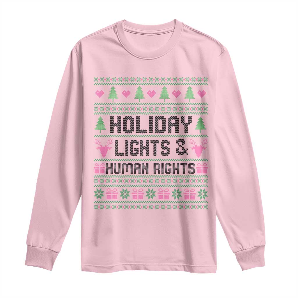 Christmas Lights For Human Rights Long Sleeve Shirt Equality Supporter Gift - Wonder Print Shop