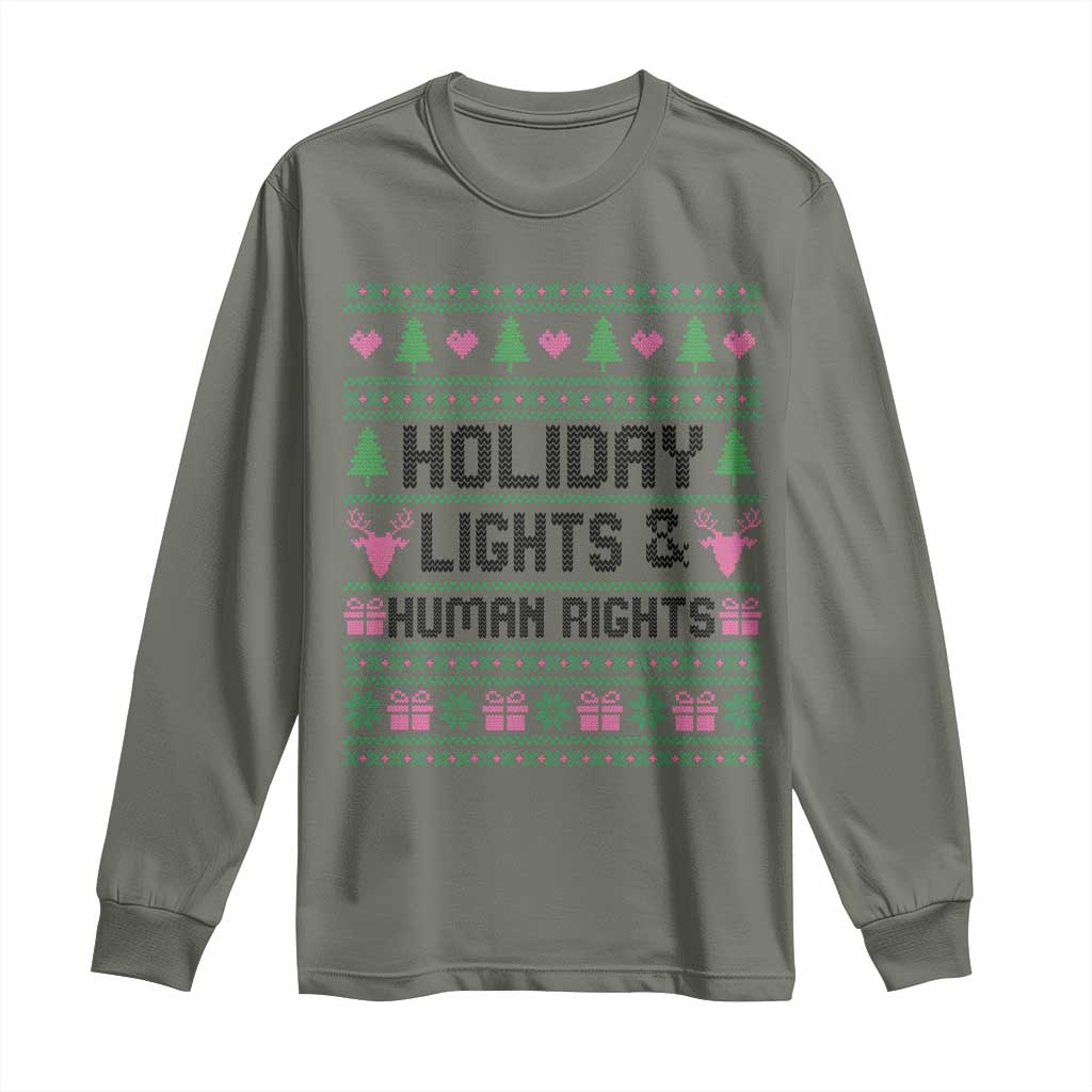 Christmas Lights For Human Rights Long Sleeve Shirt Equality Supporter Gift - Wonder Print Shop