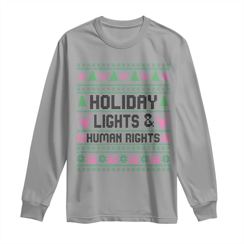 Christmas Lights For Human Rights Long Sleeve Shirt Equality Supporter Gift - Wonder Print Shop