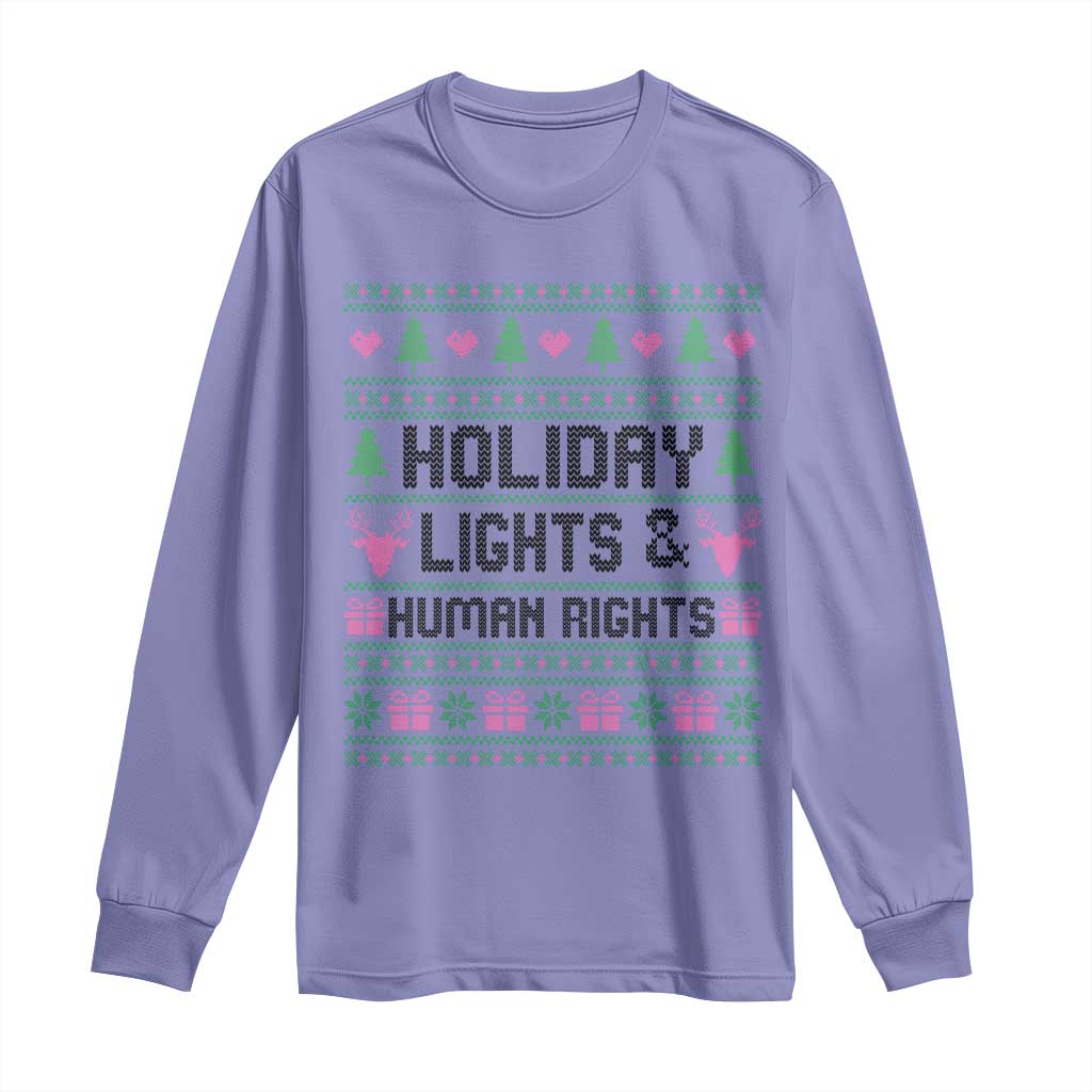 Christmas Lights For Human Rights Long Sleeve Shirt Equality Supporter Gift - Wonder Print Shop