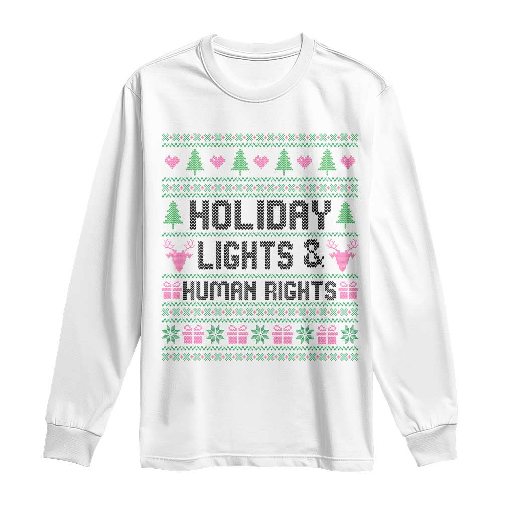 Christmas Lights For Human Rights Long Sleeve Shirt Equality Supporter Gift - Wonder Print Shop