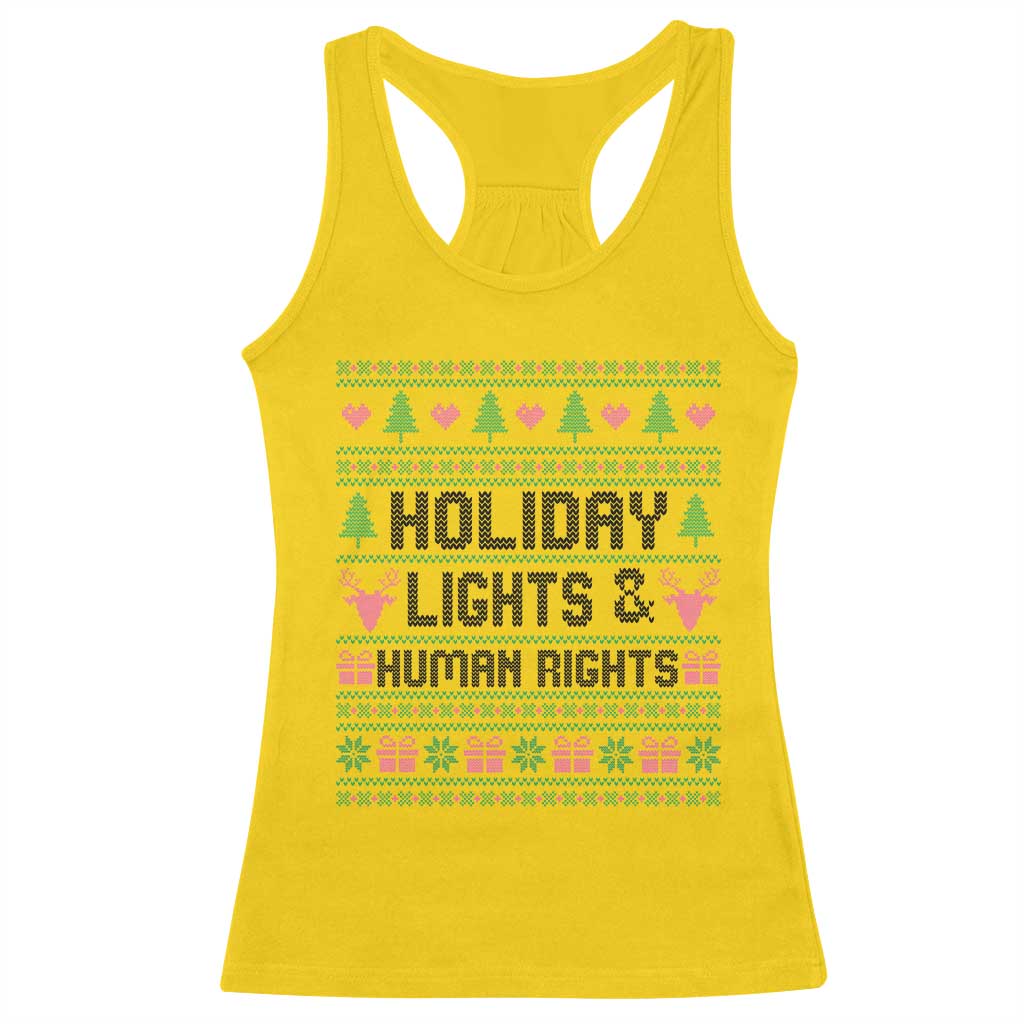 Christmas Lights For Human Rights Racerback Tank Top Equality Supporter Gift - Wonder Print Shop