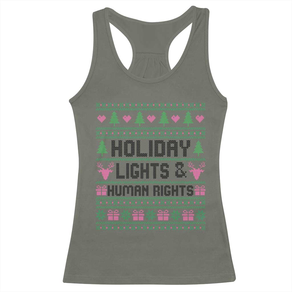 Christmas Lights For Human Rights Racerback Tank Top Equality Supporter Gift - Wonder Print Shop