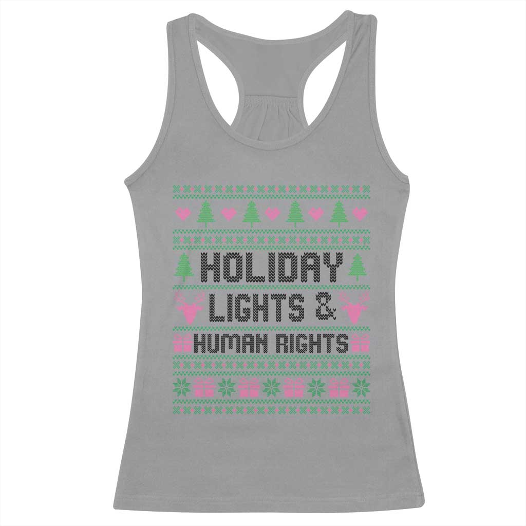 Christmas Lights For Human Rights Racerback Tank Top Equality Supporter Gift - Wonder Print Shop