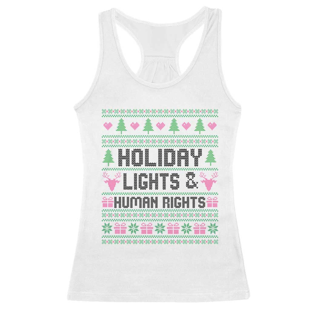 Christmas Lights For Human Rights Racerback Tank Top Equality Supporter Gift - Wonder Print Shop
