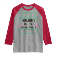 Christmas Lights For Human Rights Raglan Shirt Equality Supporter Gift - Wonder Print Shop