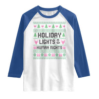 Christmas Lights For Human Rights Raglan Shirt Equality Supporter Gift - Wonder Print Shop