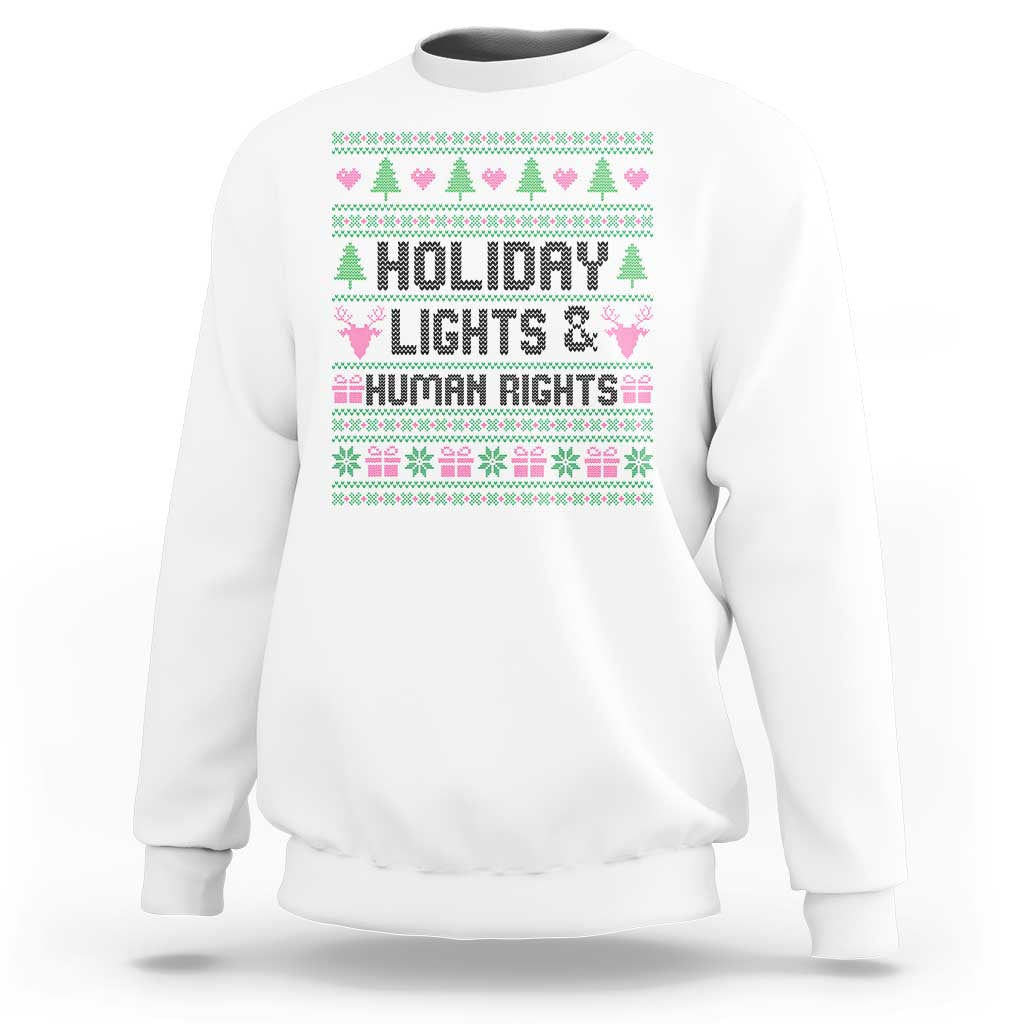 Christmas Lights For Human Rights Sweatshirt Equality Supporter Gift - Wonder Print Shop