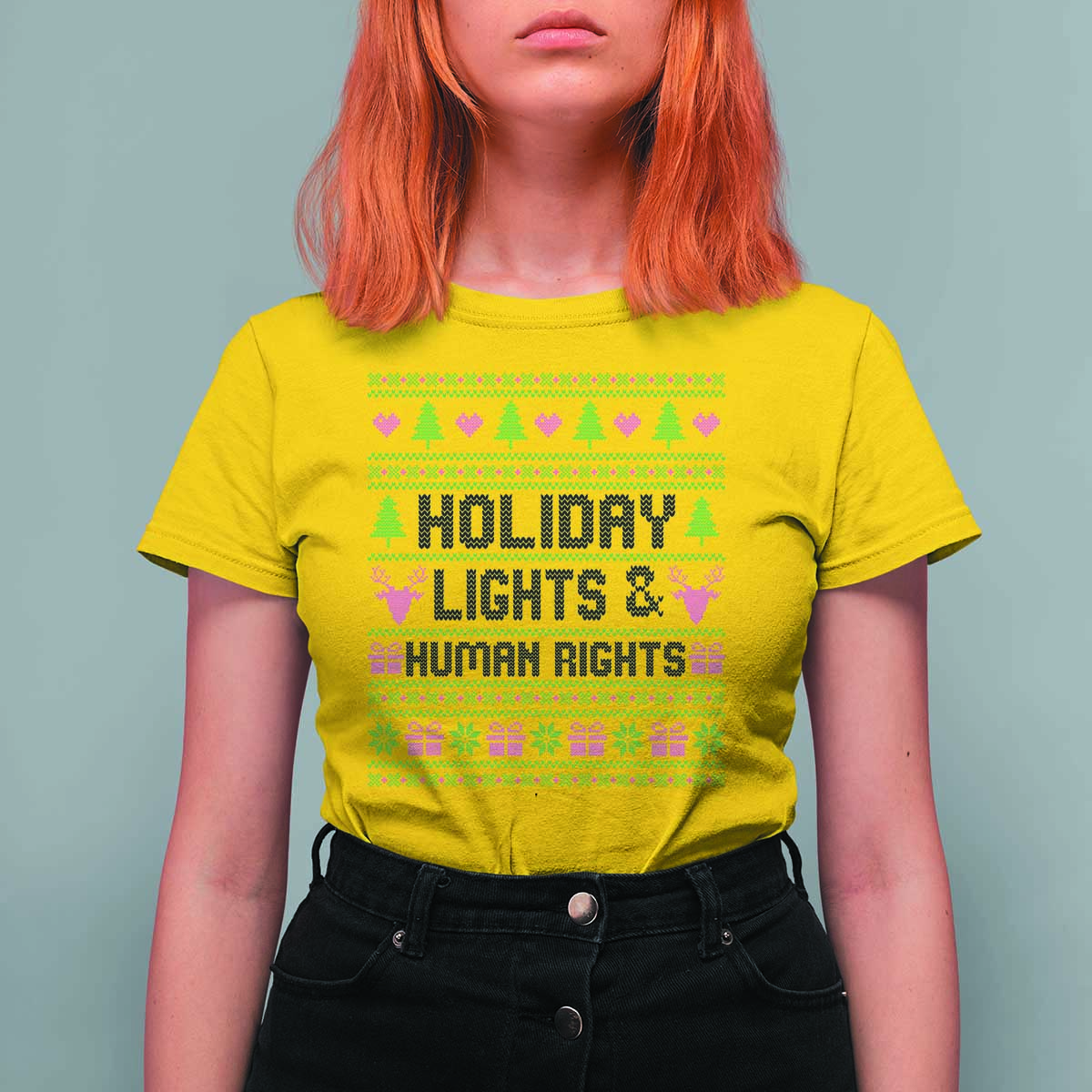 Christmas Lights For Human Rights T Shirt For Women Equality Supporter Gift - Wonder Print Shop
