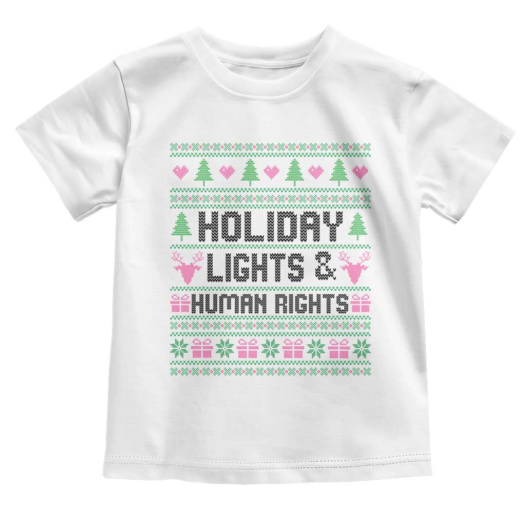Christmas Lights For Human Rights Toddler T Shirt Equality Supporter Gift - Wonder Print Shop