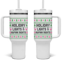 Christmas Lights For Human Rights Tumbler With Handle Equality Supporter Gift - Wonder Print Shop