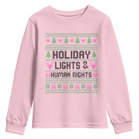 Christmas Lights For Human Rights Youth Sweatshirt Equality Supporter Gift - Wonder Print Shop