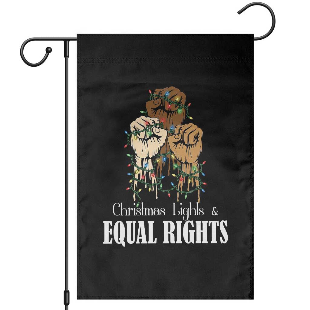 Christmas Lights And Equal Rights Garden Flag Diversity Xmas Gift - Wonder Print Shop