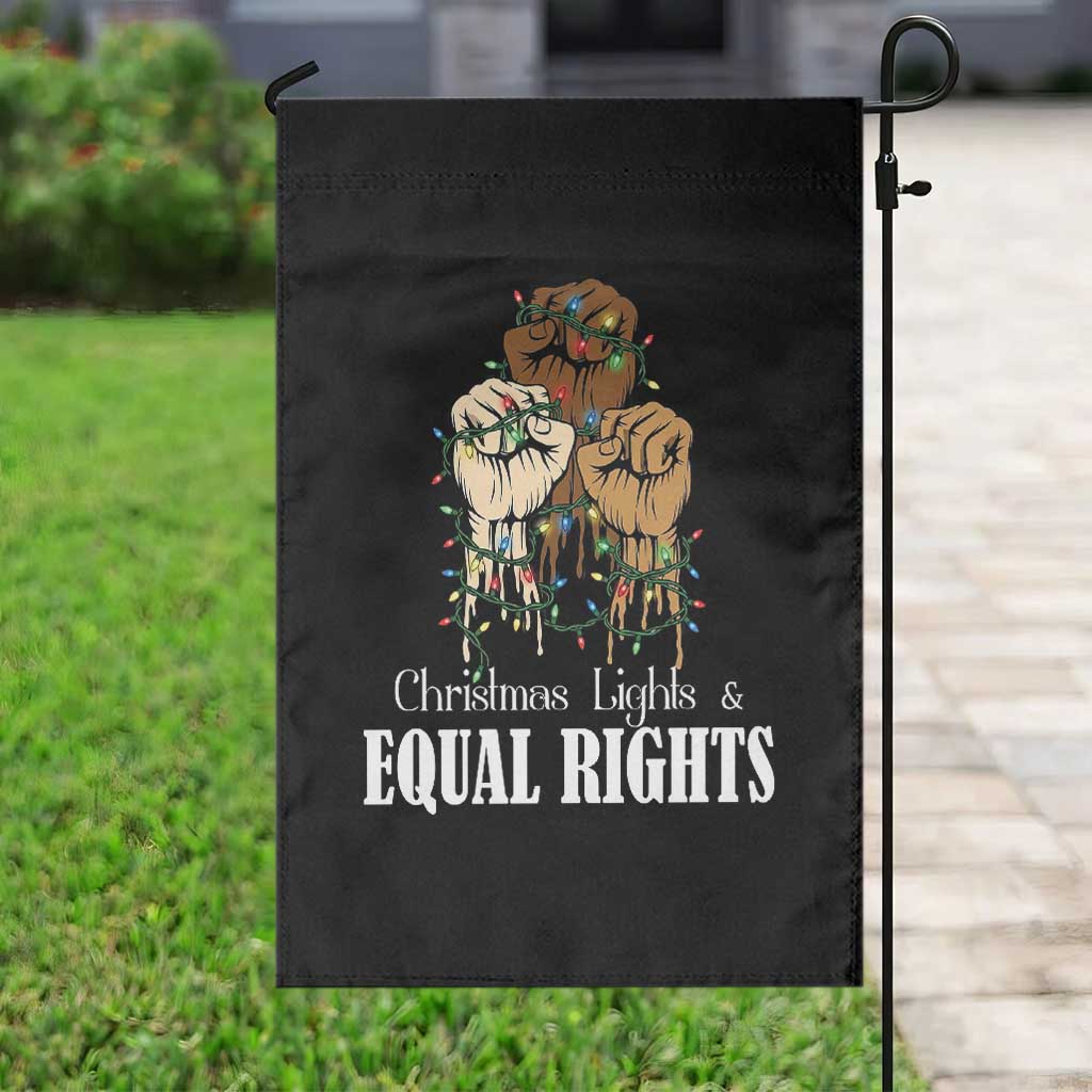 Christmas Lights And Equal Rights Garden Flag Diversity Xmas Gift - Wonder Print Shop