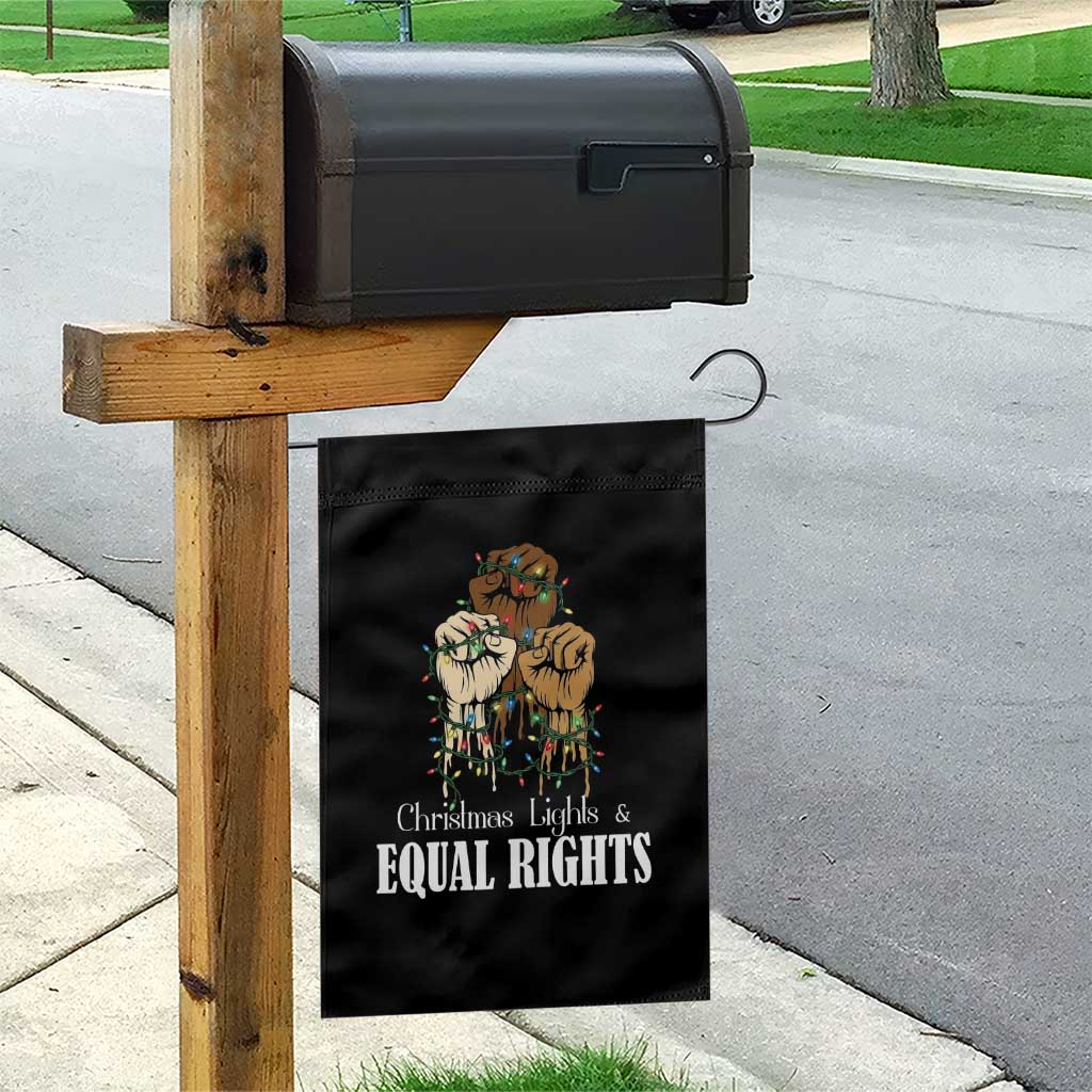 Christmas Lights And Equal Rights Garden Flag Diversity Xmas Gift - Wonder Print Shop