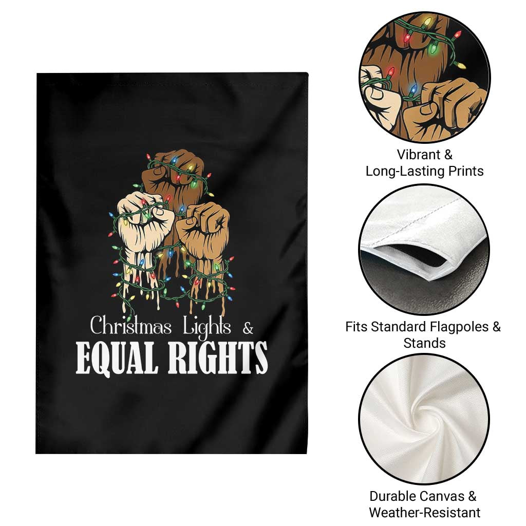 Christmas Lights And Equal Rights Garden Flag Diversity Xmas Gift - Wonder Print Shop