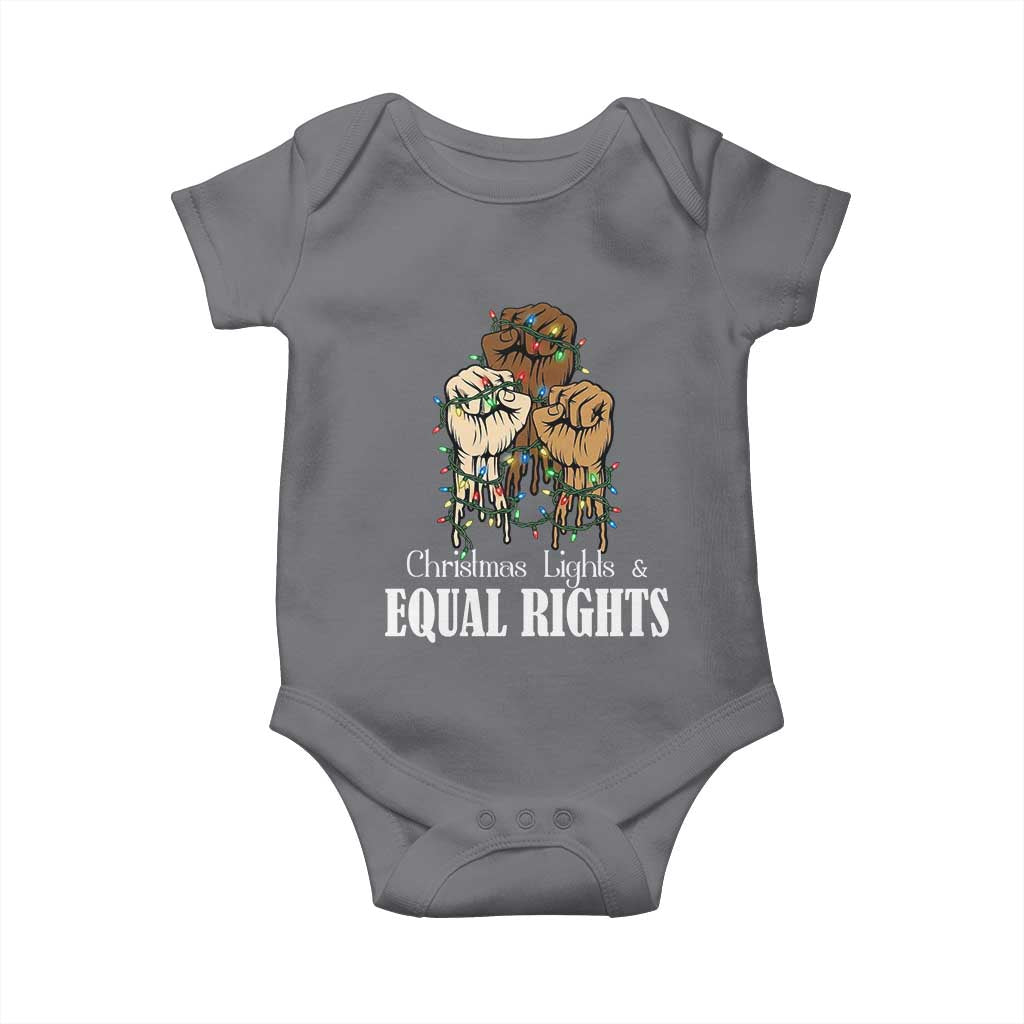 Christmas Lights And Equal Rights Baby Onesie Diversity Xmas Gift - Wonder Print Shop